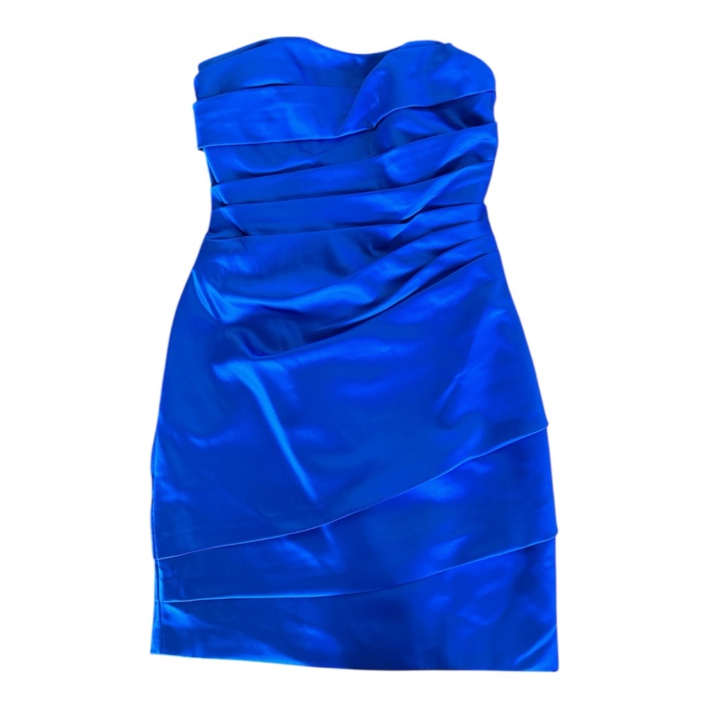 David's Bridal Vibrant Blue Strapless Dress-Size 2